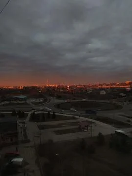 Cloudy sunset 写真素材