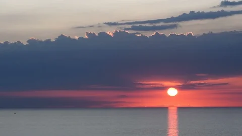 Cloudy sunset on the sea Stock Footage 114012925