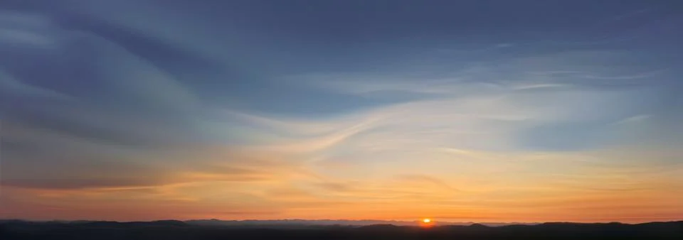 Cloudy sunset sky background Stock Illustration