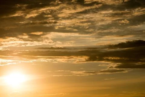 Cloudy sunset sky background Stock Photos