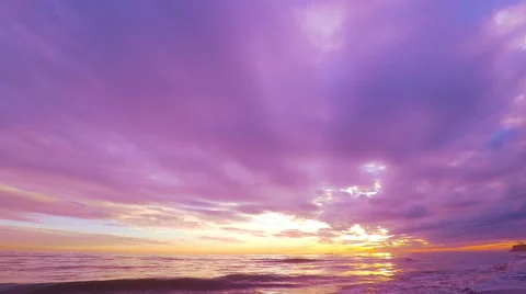 Cloudy Sunset Sky over the Sea. Stock Footage 59435557