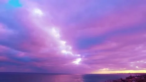Cloudy Sunset Sky Over The Sea Video stock 164428552