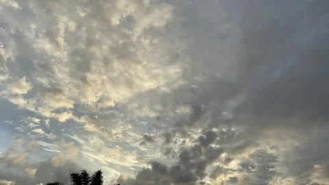 Cloudy Sunset Sky with Sunlight Hidden Behind Clouds Stock Footage 291640245