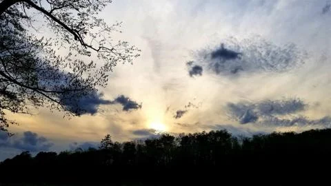 Cloudy Sunset Spring Sky 1 Foto stock