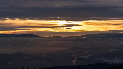 Cloudy Sunset with sunrays timelapse closeup Stock Footage 166790612