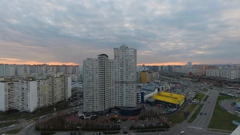 Cloudy sunset time lapce on the city Stock Footage 128915624