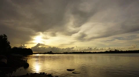 Cloudy sunset time lapse Stock Footage 43370767
