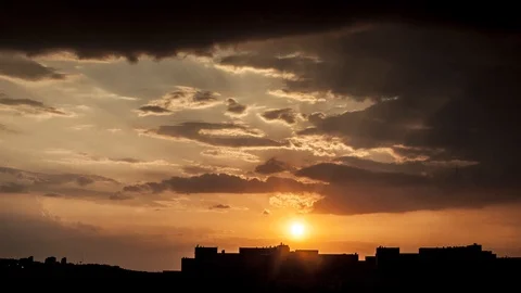 Cloudy sunset time lapse over buildings in Turkey Ankara 스톡 동영상 117468955