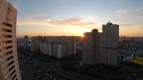 Cloudy sunset timelapse in the city Stock Footage 123854433