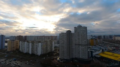 Cloudy sunset timelapse in the city Stock Footage 125547978