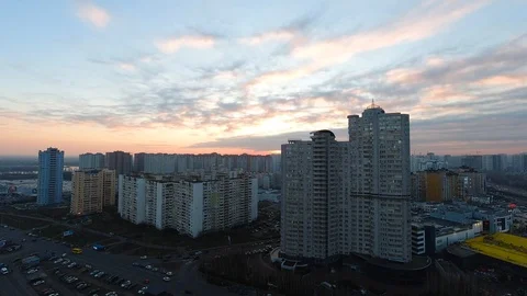 Cloudy sunset timelapse in the city Stock Footage 125548275