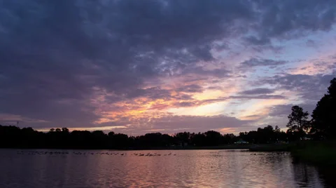 Cloudy Sunset Timelapse Stock-Footage 25008137