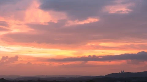 Cloudy sunset - timelapse Stock Footage 128175183
