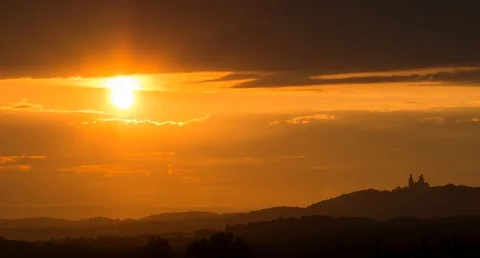 Cloudy sunset - timelapse Stock Footage 128175767