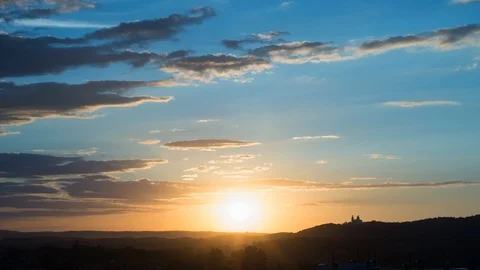 Cloudy sunset - timelapse Stock Footage 128176753