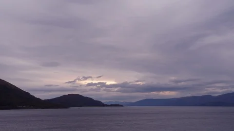 Cloudy Sunset Timelapse in Scottish Highlands 库存影片 117509363