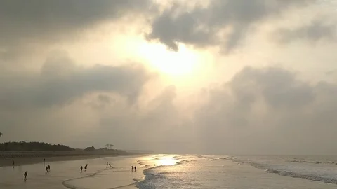 Cloudy Sunshine on Sea side Stock Footage 108402089