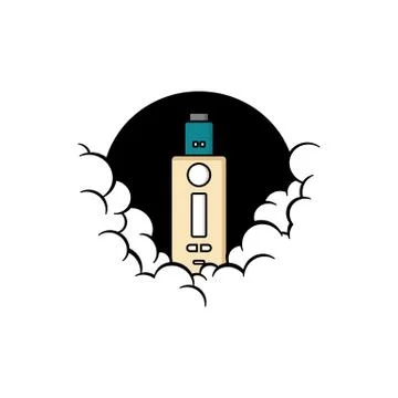 Cloudy theme personal vaporizer vape e-cigarette Illustrazione stock