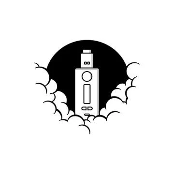 Cloudy theme personal vaporizer vape e-cigarette Ilustración de archivo