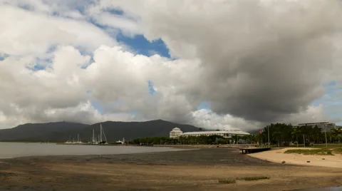 A cloudy time-lapse on a beach in Cairns, Australia Stock Footage 58494171