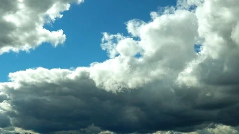 Cloudy time lapse, energy moving cloud on blue sky where clouds change Video stock 112042380