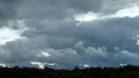 Cloudy time lapse, energy moving cloud on blue sky where clouds change Video stock 112042427