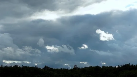 Cloudy time lapse, energy moving cloud on blue sky where clouds change Video stock 112042434