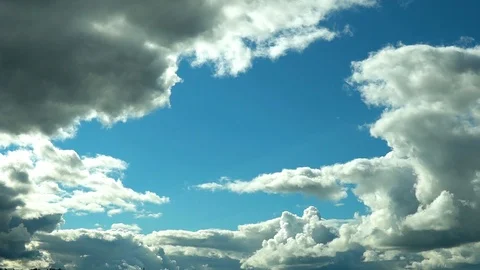 Cloudy time lapse, energy moving cloud on blue sky where clouds change Stock Footage 112042456