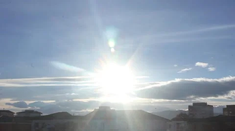 Cloudy time lapse sunset city silhouette Stock Footage 45696823