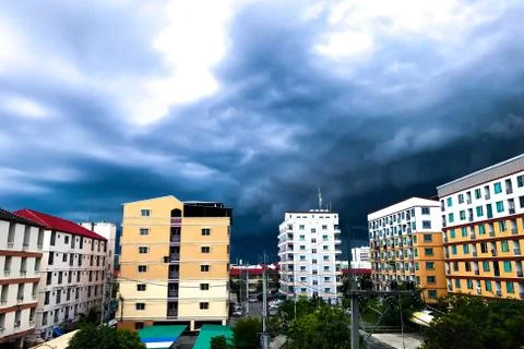 Cloudy town Stock Photos