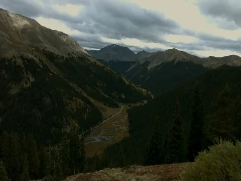 Cloudy view of Independence pass Stock Footage 80499479
