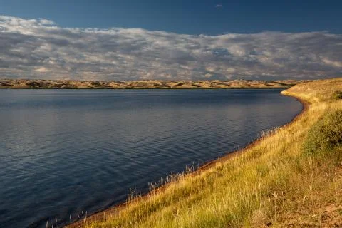 Cloudy view on a mountain lake. Mongolia Foto stock