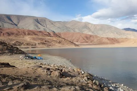 Cloudy view on a mountain lake. Mongolia Stock-Fotos