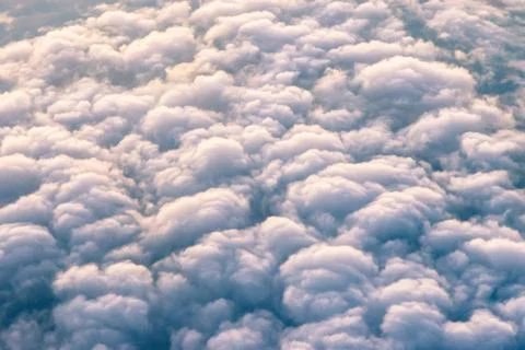 Cloudy view from plane Stock Photos