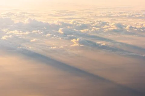 Cloudy view from plane Stock Photos
