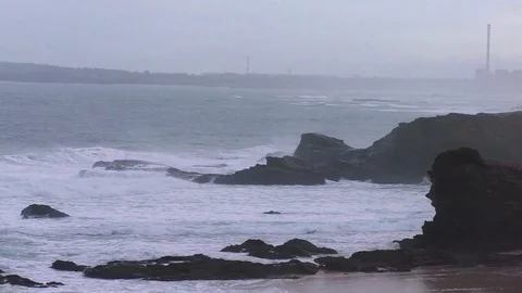 Cloudy view at the shores Stock Footage 85429848