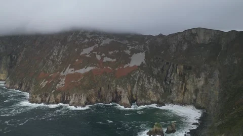 Cloudy view of Slieve League, County Donegal. Stock Footage 293022800