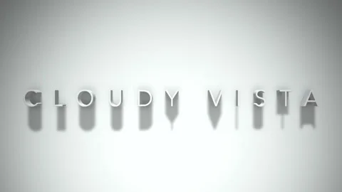 Cloudy vista 3D title animation with shadows on a white background Stock Footage 298006438