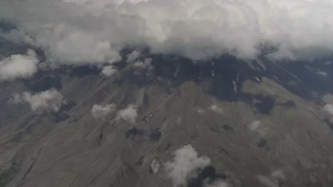 Cloudy volcanic hills of Avachinsky volcano Stock Footage 172521759