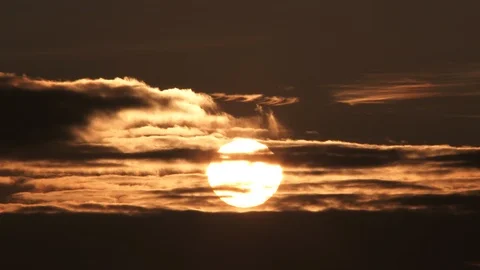 Cloudy Warm Sky Turns Black Sunset Timelapse Stock Footage 112621548