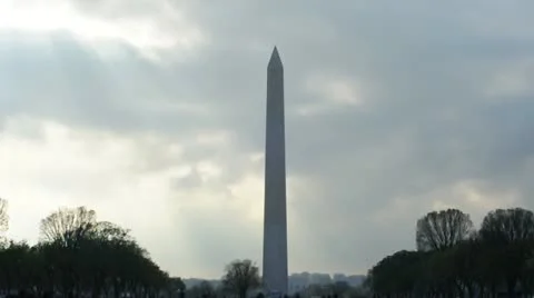 Cloudy Washington Monument Video stock 14833481