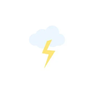 Cloudy weather and thunder icon Stock Illustration