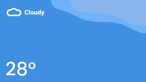 Cloudy Weather App Widget UI with 25 Degrees Temperature Stock Footage 335574905