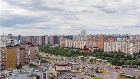 Cloudy weather in the city timelapse Stock Footage 135722129