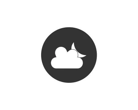 Cloudy Weather Icon, cloudy night with moon 스톡 일러스트