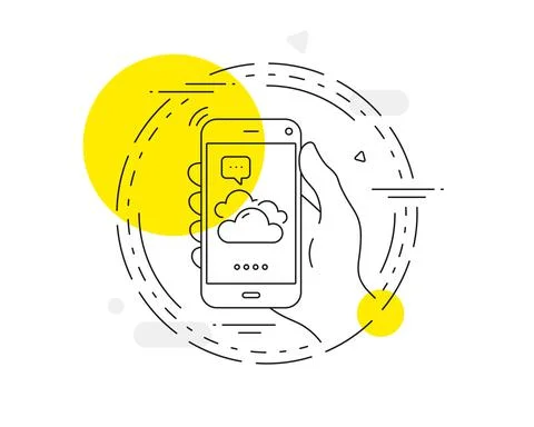Cloudy weather line icon. Clouds sign. Sky. Vector Illustrazione stock