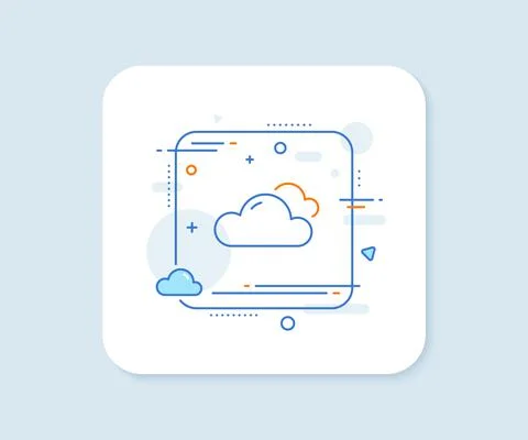 Cloudy weather line icon. Clouds sign. Sky. Vector Stock Illustration