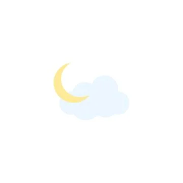 Cloudy weather at night icon Stock Illustration