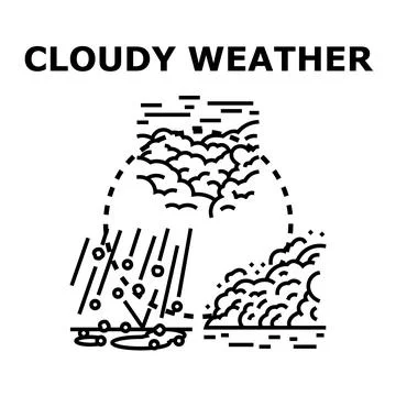 Cloudy weather preparing for precipitation and storm Stock Illustration