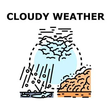 Cloudy weather preparing for precipitation and storm Stock Illustration